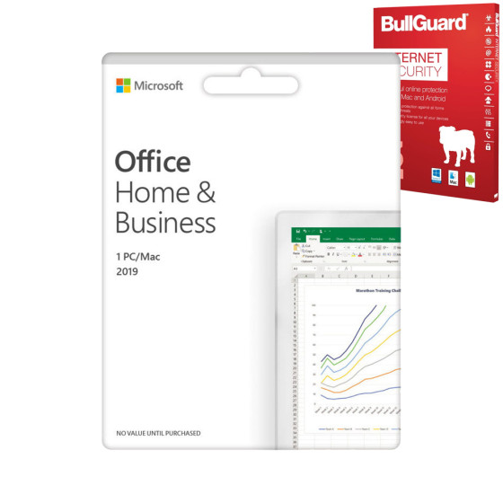 Buy bundle of Microsoft Office Home & Business 2019 & BullGuard Internet Securit