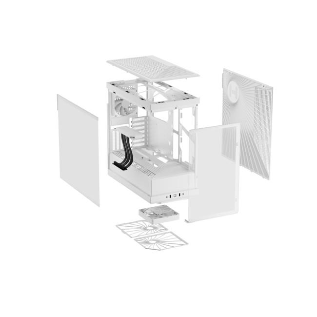 HYTE Y40 Mid Tower Panoramic Tempered Glass Gaming Case - Snow White