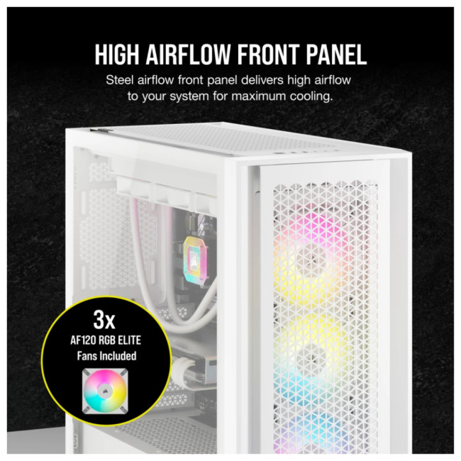 Corsair 5000D RGB Airflow Mid Tower TG ATX Gaming Case - White