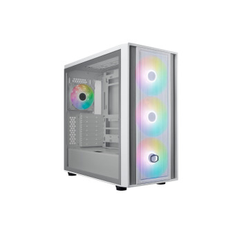 CoolerMaster MasterBox 600 ARGB Mid Tower Tempered Glass PC Case - White