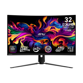 MSI MPG 321CURX QD-LED 32" Curved QD-OLED UHD 4K 240Hz 0.03ms Height Adjustable Gaming Monitor