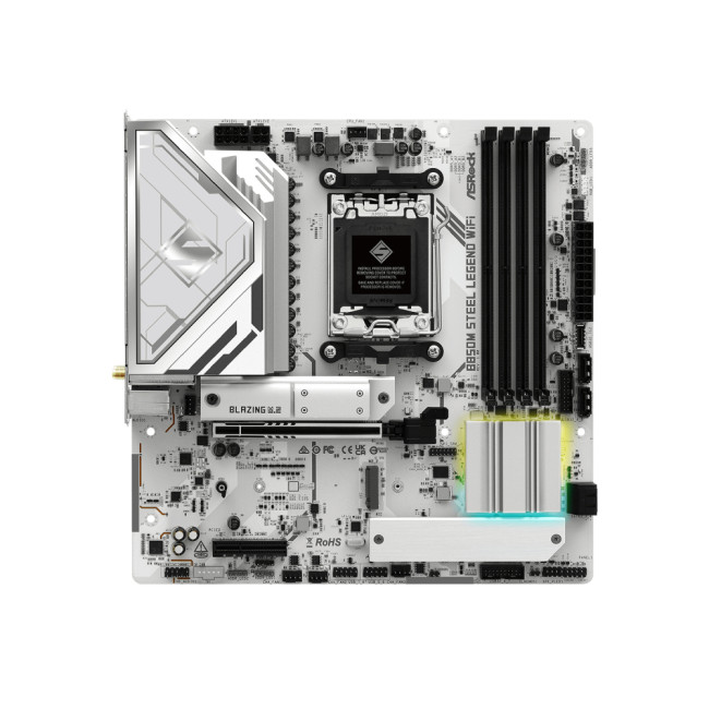 Asrock B850M Steel Legend WiFi Micro-ATX AMD Socket AM5 Motherboard - White