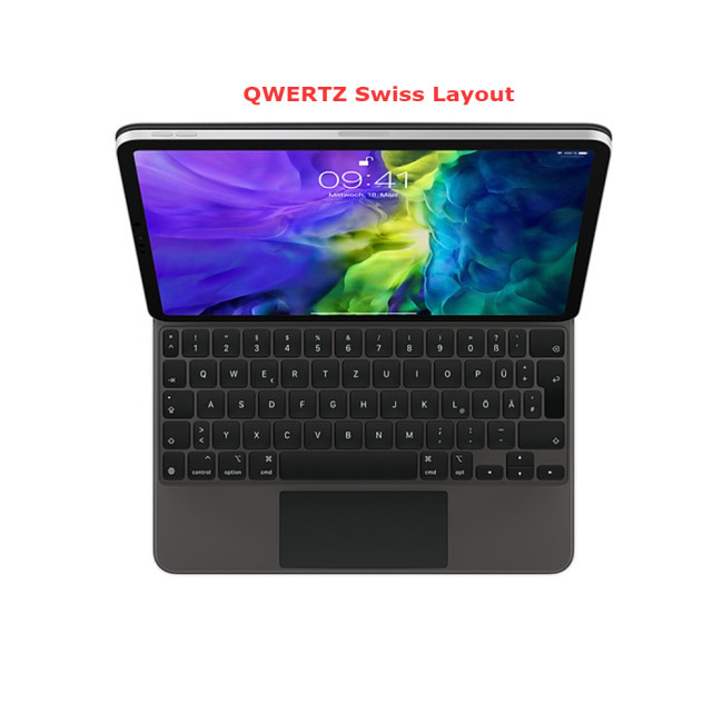 Refurbished Apple Magic QWERTZ Swiss Keyboard and Folio Case with Trackpad