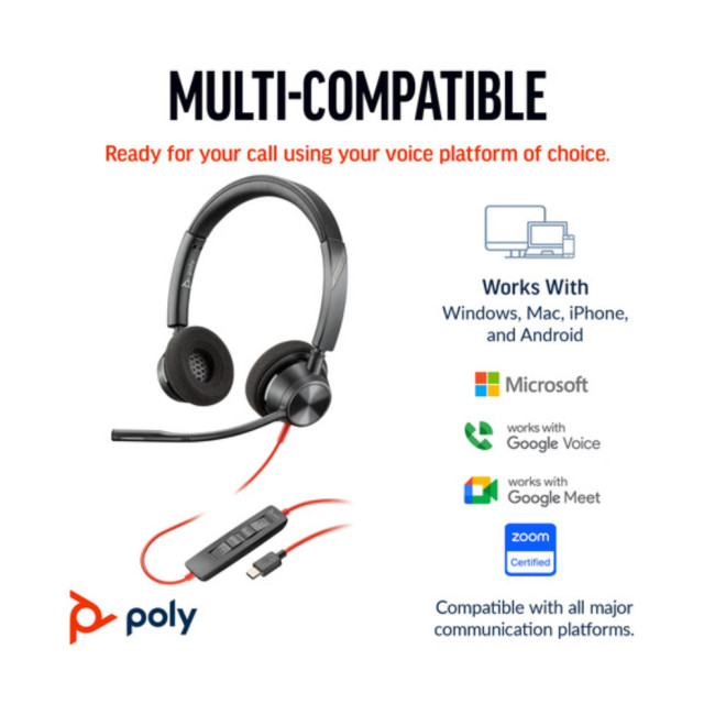 Poly Blackwire 3320 Stereo USB-C Headset