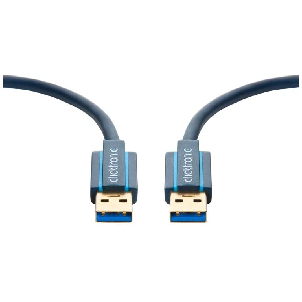 Clicktronic 70117 Casual USB 3.0 Cable A/A Plug 1.8m Length, Faster Than USB 2.0
