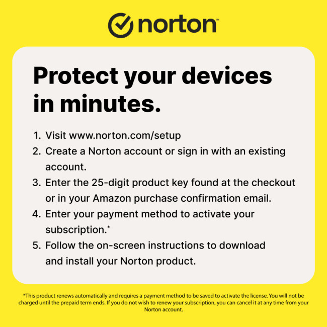 Norton 360 Advanced (No Insurance) - 200GB, 1 User, 10 Devices, 1-Year, Includes VPN & AntiScam, Enrollment Digital Key