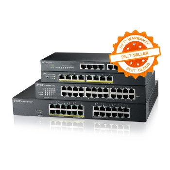 Zyxel GS1915-24EP L2 Gigabit Ethernet (10/100/1000) Power over Ethernet (PoE) 1U Managed Switch - Black