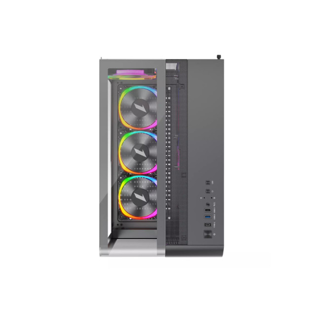 1st Player RT7 BK Tempared Glass Mid Tower Gaming PC Case with 4 x RGB Fans