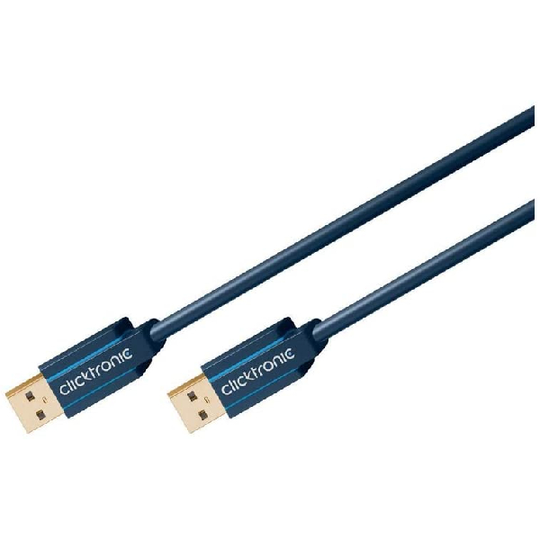 Clicktronic 70117 Casual USB 3.0 Cable A/A Plug 1.8m Length, Faster Than USB 2.0