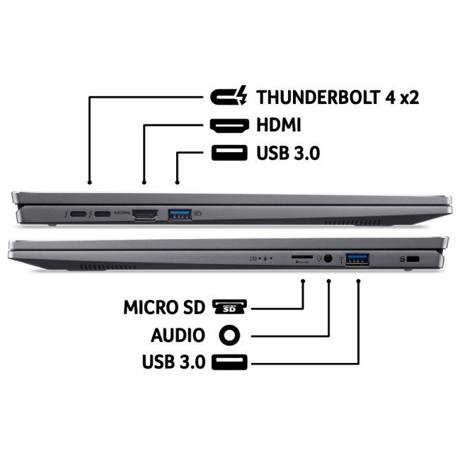 Acer Swift Go 16 laptop Intel Core Ultra 7 155H 16GB RAM 1.02TB SSD 16" Windows 11 Home Laptop