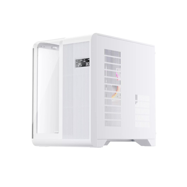 1st Player RT5 WH Tempared Glass Micro Tower Gaming PC Case with 3 x RGB Fans - White