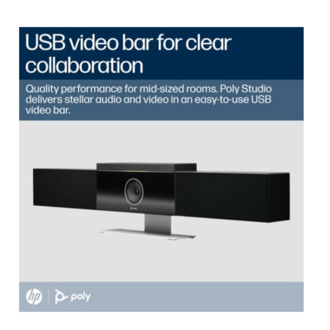 Poly Studio 5x Zoom USB Video Bar Black - 842D4AA