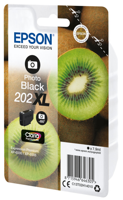 Epson C13T02H14010 Photo Black 202XL Claria Premium Ink for 800 Pages