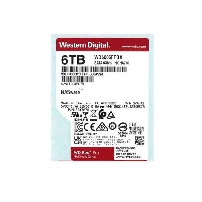 Western Digital Red Pro 6TB 3.5" 7200 rpm Internal Hard Drive