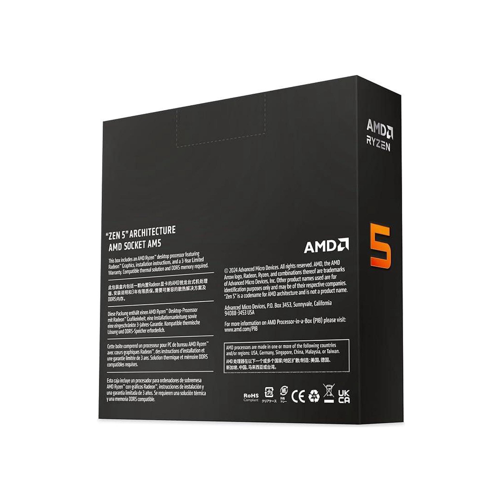 AMD Ryzen 5 9600X Zen 5 CPU: 100-100001405WOF