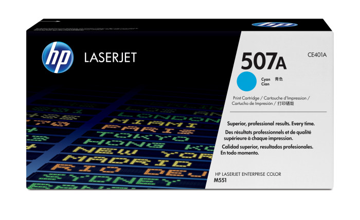 Genuine HP CE401A 507A Cyan Toner Cartridge (6,000 pages) for HP Laserjet 500 