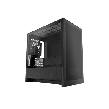NZXT H3 Flow Tempered Glass Micro-ATX Gaming PC Case - Black