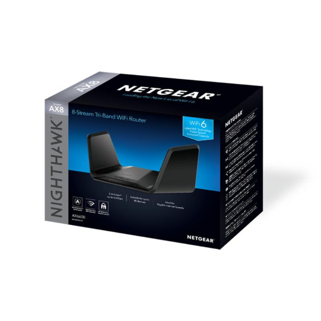 NETGEAR Nighthawk RAX70 AX/8-Stream AX6600 WiFi 6 Tri-band Wireless Router