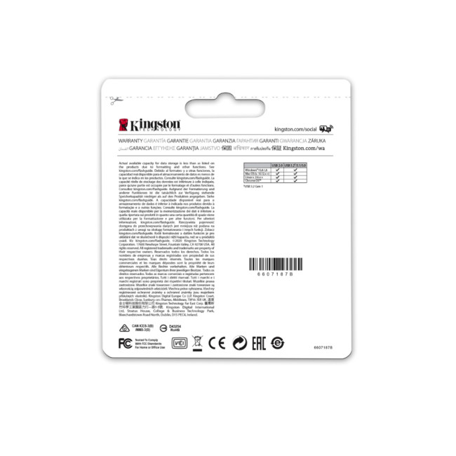 USB Stick Kingston Technology DataTraveler Micro USB Flash Drive 64GB USB Type-A 3.2 - Silver