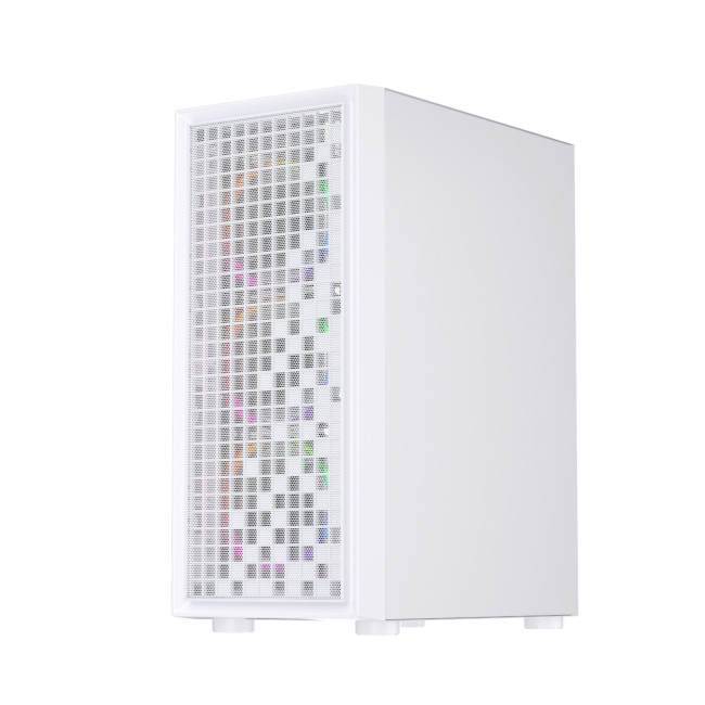 1st Player Go6-WH-4FS1 Tempered Glass Mid Tower Gaming Case - White with RGB Fans