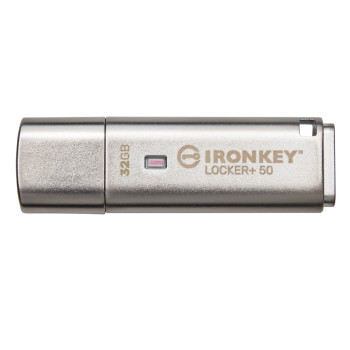 USB Stick Kingston Technology IronKey Locker+ 50 USB flash drive 32GB USB 3.2 Flash Drive - Silver