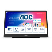 AOC 16T2 15.6" Full HD Touchscreen LED Monitor, Ratio 16:9, Response Time 4 ms