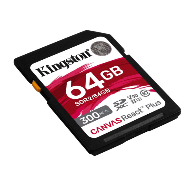 Kingston Technology Canvas React Plus 64 GB SD Memory Card UHS-II Class 10