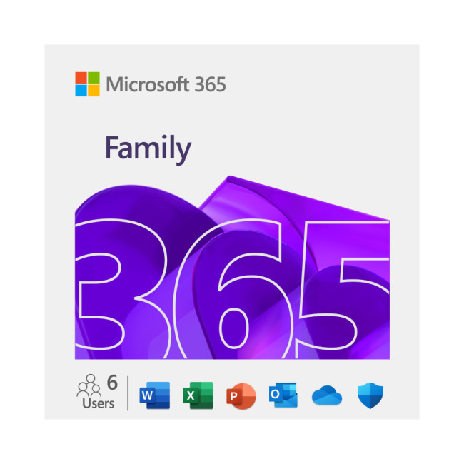 Microsoft 6GQ-01897 365 Family 1 Year Subscription 6 Users