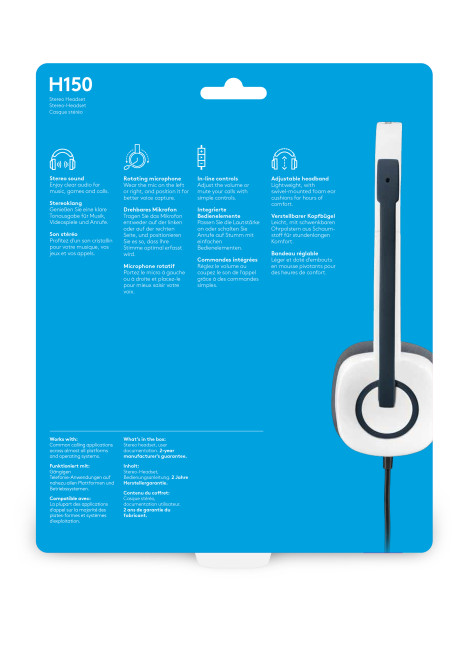 Logitech H150 Wired USB Headset Black - 981-000350