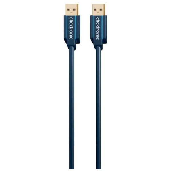 Clicktronic 70117 Casual USB 3.0 Cable A/A Plug 1.8m Length, Faster Than USB 2.0