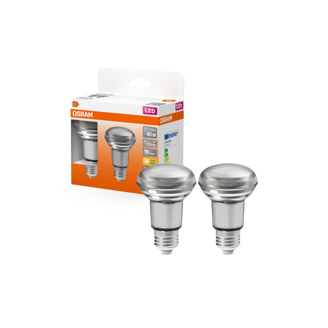 Osram Star R63 40 36&#176; 2.9 Watt E27 Warm White LED Reflector Lamp with retrofit screw base - Twin Pack