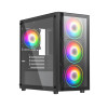 Vida Lucid Micro-ATX Tower Tempered Glass Gaming PC Case - Black