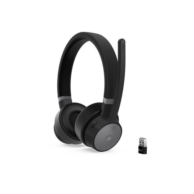 Refurbished Lenovo Go Wireless On-Ear ANC Headset Active Noise Cancelling USB Type-C Bluetooth - Black