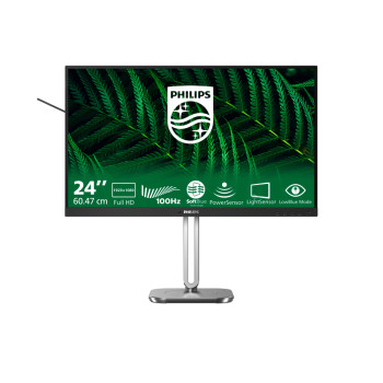 Philips 5000 series 24B2G5200 23.8" Full HD IPS LCD 100Hz Height Adjustable Business Monitor with Speakers - Anthracite