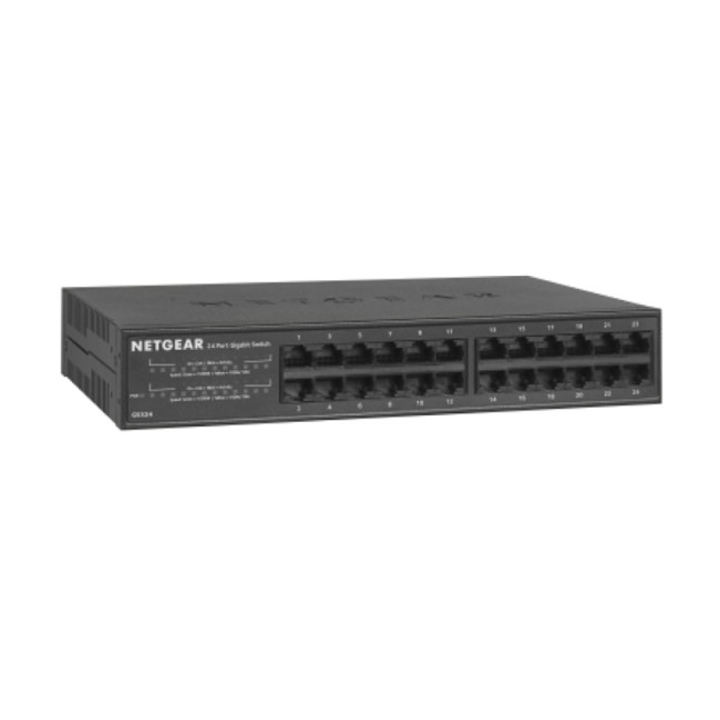 NETGEAR GS324 Unmanaged Gigabit Ethernet 24 Ports Network Switch - Black