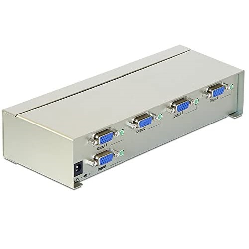 DeLOCK 87655 4 Ports VGA (Video/Audio) Splitter 2048x1536 p with Audio 450 MHz