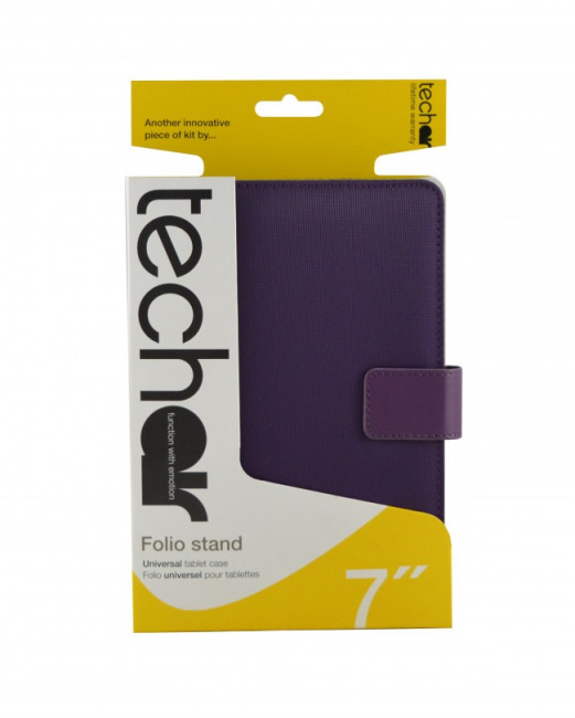 Techair TAXUT011 Universal Folio Case with Stand for 7-inch Tablet Purple Colour
