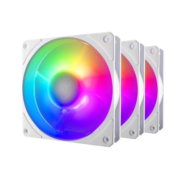 Cooler Master Mobius 120P White ARGB 3-pin PWM Pc Fans - 3Pcs