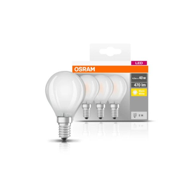 Osram LED Base 4 Watt E14 Warm White Bulb - Triple Pack
