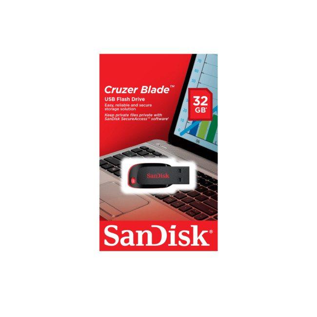 SanDisk Cruzer Blade USB Stick 32GB Type-A 2.0 USB Flash Drive