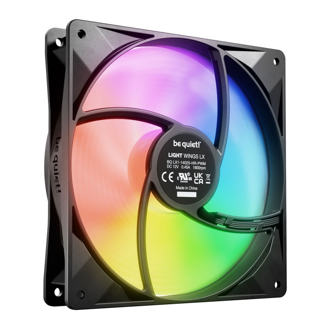 be quiet! Light Wings LX 140mm ARGB 9 Blades Case Fan - Black