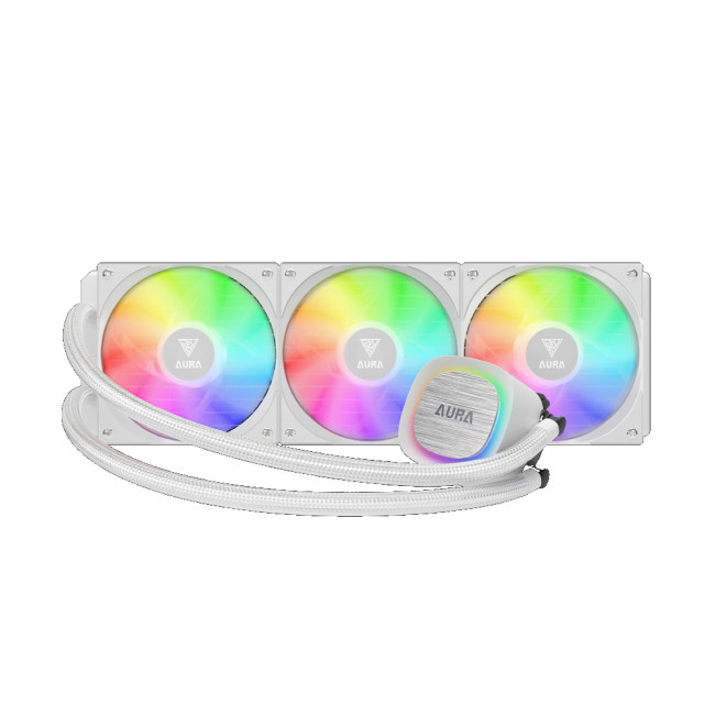 GAMDIAS AURA GL360 V2 White 360mm RGB All-in-One Liquid Cooler