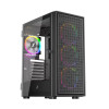 1st Player Go6-BK-4FS1 Tempered Glass Mid Tower Gaming Case - Black with RGB Fans