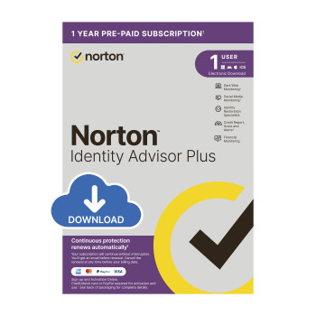 Norton Identity Advisor Plus (No Insurance) - Unlimited, 1-Year Enrollment Digital Key
