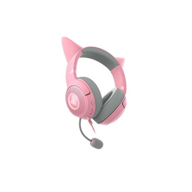 Razer Kraken Kitty V2 Quartz Wired RGB Gaming Headset with Kitty Ears - Pink