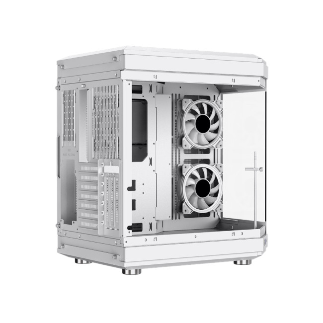 GameMax Hype ATX RGB Tempered Glass Mid Tower Gaming PC Case - White