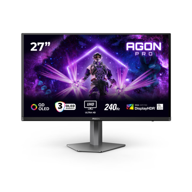 AOC AGON AG276UZD 27" QD-OLED UHD 4K 240Hz 0.03ms Height Adjustable Gaming Monitor