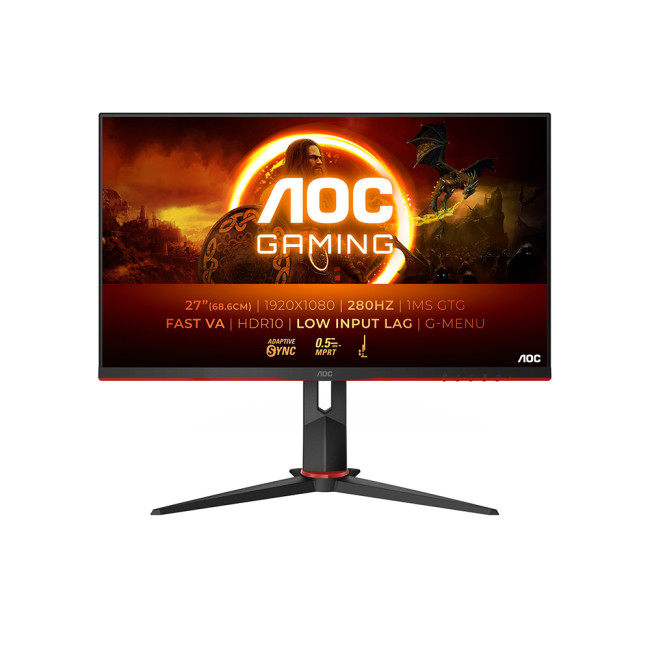 AOC G2 27G2ZN3/BK 27" 1920 x 1080 Full HD Fast VA LCD 280Hz 0.5ms Flat Gaming Monitor