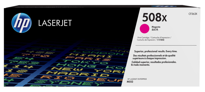 HP CF363X 508X High Cap Magenta Toner Cartridge Up to (9,500 pages) Yield  