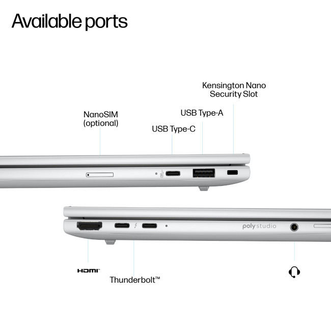 HP EliteBook 8 G1a 14 Notebook Next Gen AI PC Wolf Pro Security Edition Copilot+ PC AMD Ryzen AI 7 350 24GB RAM 512GB SSD 14" WUXGA Windows 11 Pro Business Laptop